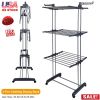 Clothes Drying Rack Rolling Collapsible Laundry Dryer Hanger Stand Rail Shelve
Wardrobe Clothing Drying Racks w/ Dual Side Wings