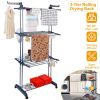 Clothes Drying Rack Rolling Collapsible Laundry Dryer Hanger Stand Rail Shelve
Wardrobe Clothing Drying Racks w/ Dual Side Wings