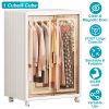 Small Wardrobe Closet Kids Wardrobe Clear Wardrobe Closet for Hanging Clothes Stackable Storage Cabinet with Magnetic Design for Living Room Bedroom D