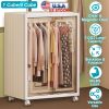 Small Wardrobe Closet Kids Wardrobe Clear Wardrobe Closet for Hanging Clothes Stackable Storage Cabinet with Magnetic Design for Living Room Bedroom D