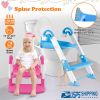 Kids Toilet Seat Toddler Potty Training Chair w/ Steps Stool Baby Toilet Ladder Anti-slip Safety