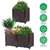 Raised Garden Bed Plant Growth Box with Self-watering System for Garden Patio Balcony Elevated Planter Box for Flowers Vegetables Herbs