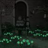 2Packs Solar Scary Eyeballs Lights Outdoor Halloween Decoration Swaying Light Halloween Path Lights Ornaments with Total 12LED IP65 Waterproof for Yar