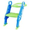 Potty Training Toilet Seat w/ Steps Stool Ladder For Children Baby Splash Guard Foldable Toilet Trainer Chair Height Adjustable Pedal Anti-Slip Feet 1