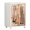 Small Wardrobe Closet Kids Wardrobe Clear Wardrobe Closet for Hanging Clothes Stackable Storage Cabinet with Magnetic Design for Living Room Bedroom D